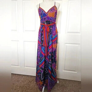 MNG Mango Bright Silk Maxi Dress